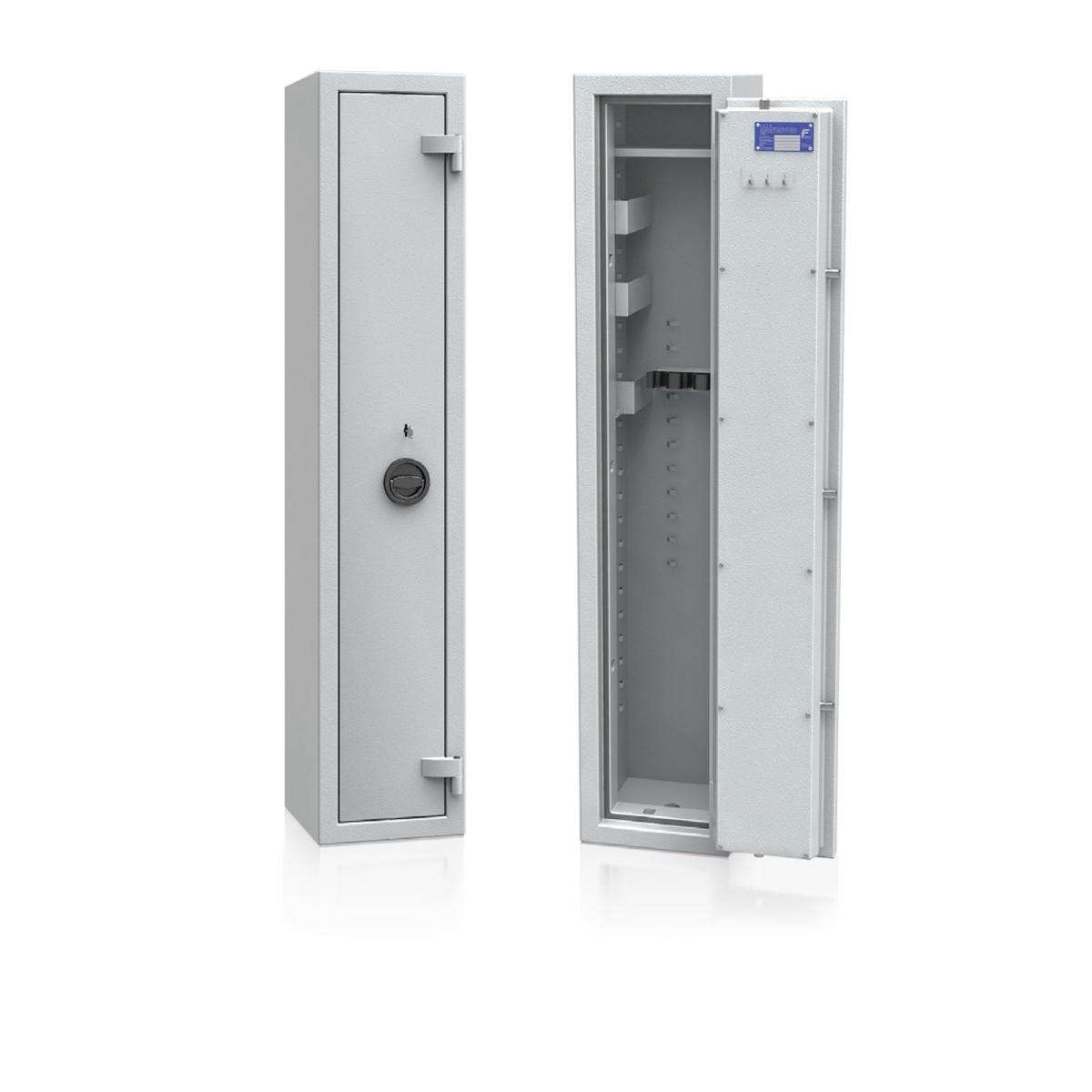 Waffenschrank Luzern WF 3S - 1500x300x300 / 102kg 55629 / Klasse 0 / RAL7035 / Schlüssel / DIN R
