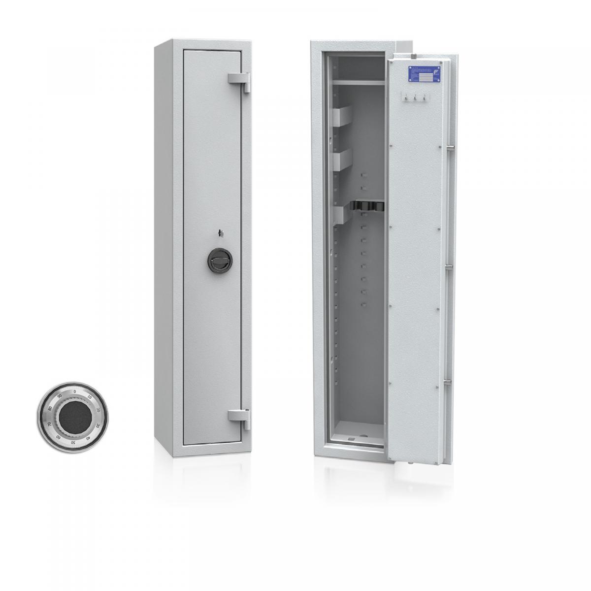 Waffenschrank Luzern WF 3S - 1500x300x300 / 102kg 55629 / Klasse 0 / RAL7035 / mech.ZK / DIN R