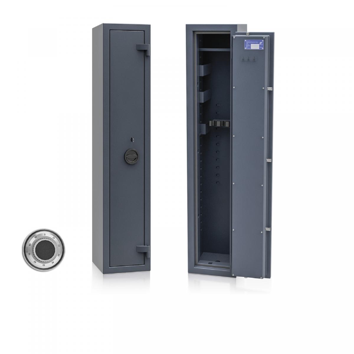Waffenschrank Luzern WF 3S - 1500x300x300 / 102kg 55629 / Klasse 0 / RAL7024 / mech.ZK / DIN R