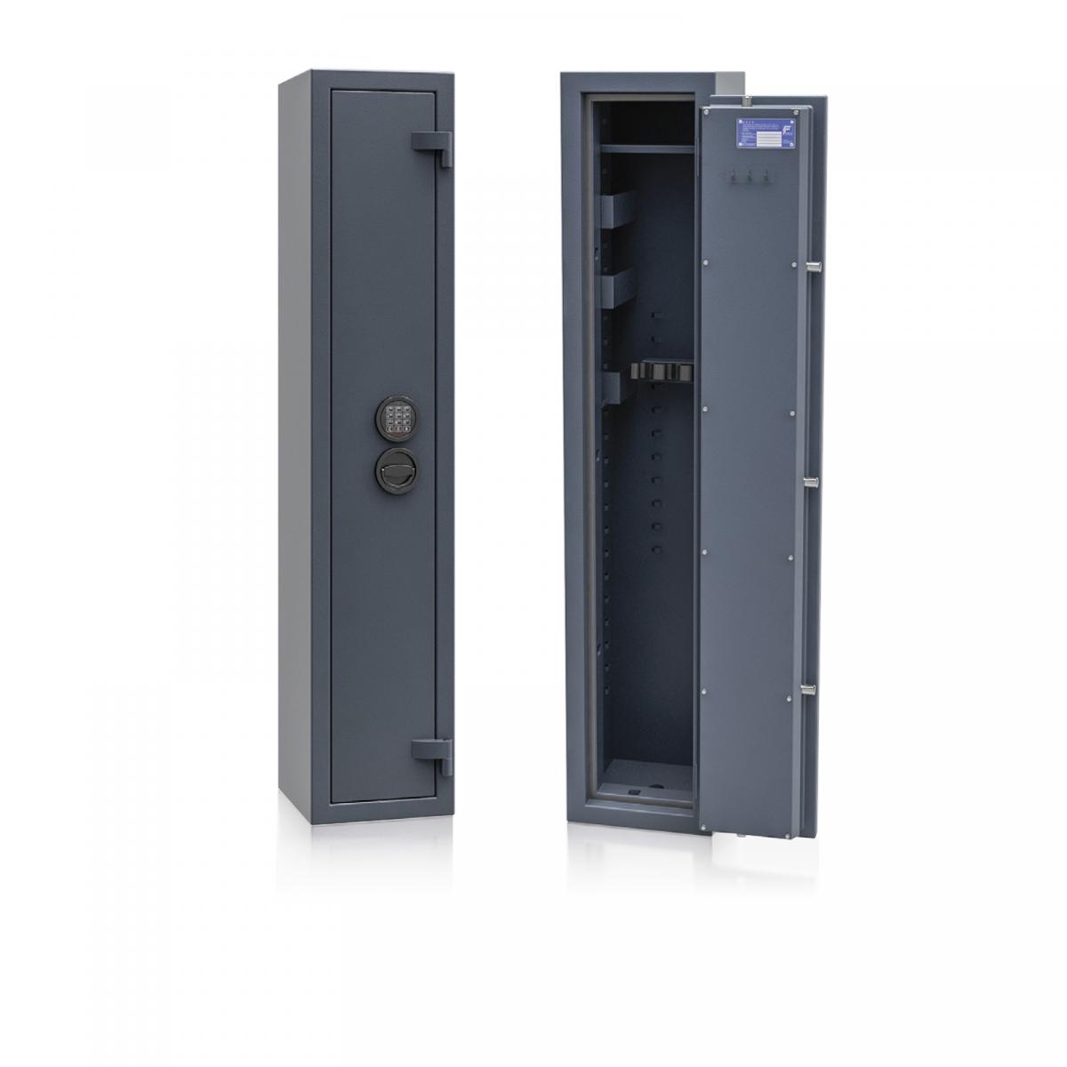 Waffenschrank Luzern WF 3S - 1500x300x300 / 102kg 55629 / Klasse 0 / RAL7024 / Elektr. Basic / DIN R