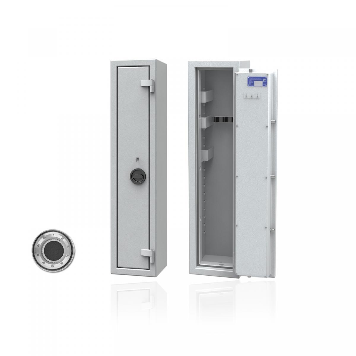 Waffenschrank Luzern WF 0 - 1250x300x300 / 89kg 55630 / Klasse 0 / RAL7035 / mech.ZK / DIN R