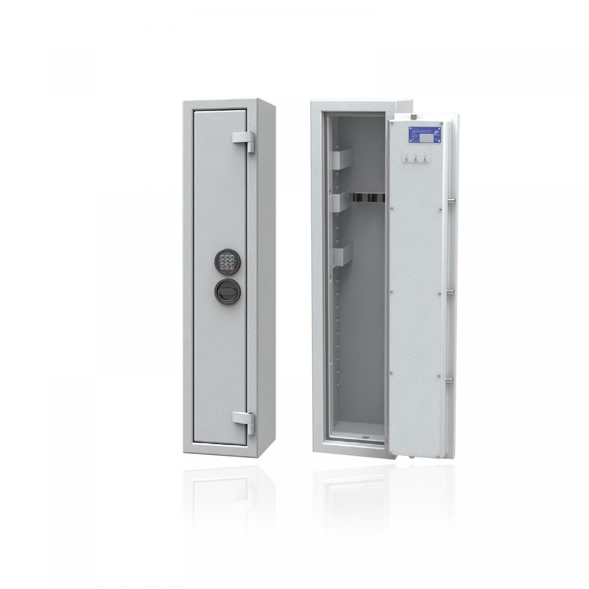 Waffenschrank Luzern WF 0 - 1250x300x300 / 89kg 55630 / Klasse 0 / RAL7035 / Elektr. Basic / DIN R