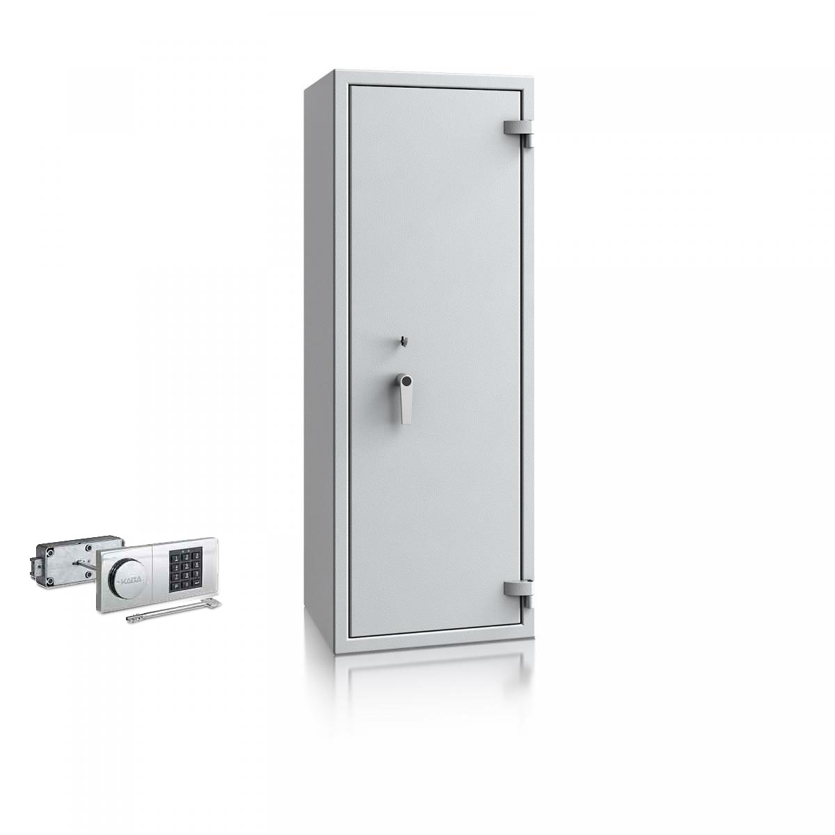 Waffenschrank Luzern WF MAX 1 - 1500x550x450 / 175kg 55631 / Klasse 0 / RAL7035 / Elektr. B90_Rev. / DIN R / ohne Trennw.