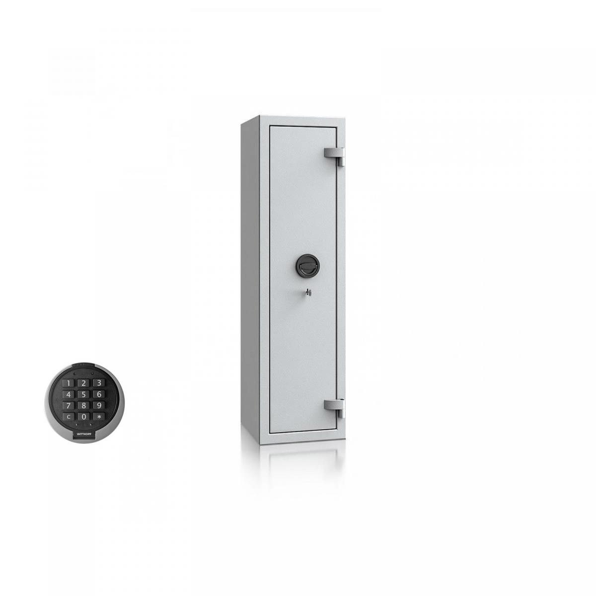 Waffenschrank Luzern WF 1 - 1250x350x350 / 102kg 55645 / Klasse 0 / RAL7035 / PRIMOR 3000 Elektronik / DIN R