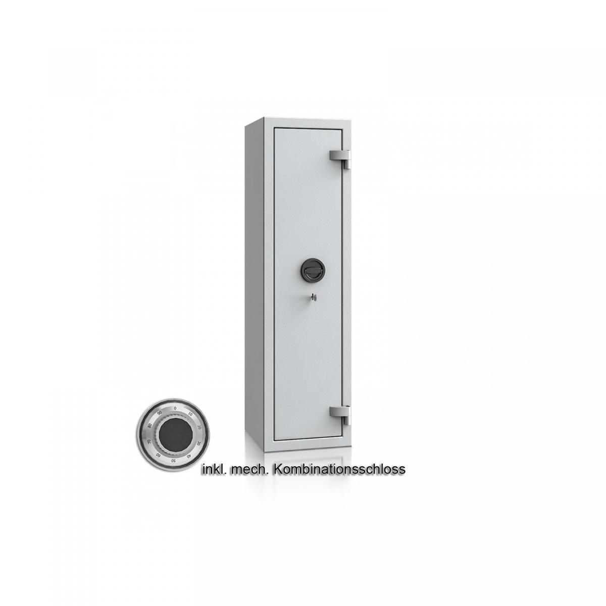 Waffenschrank Luzern WF 1 - 1250x350x350 / 102kg 55645 / Klasse 0 / RAL7035 / mech.ZK / DIN R