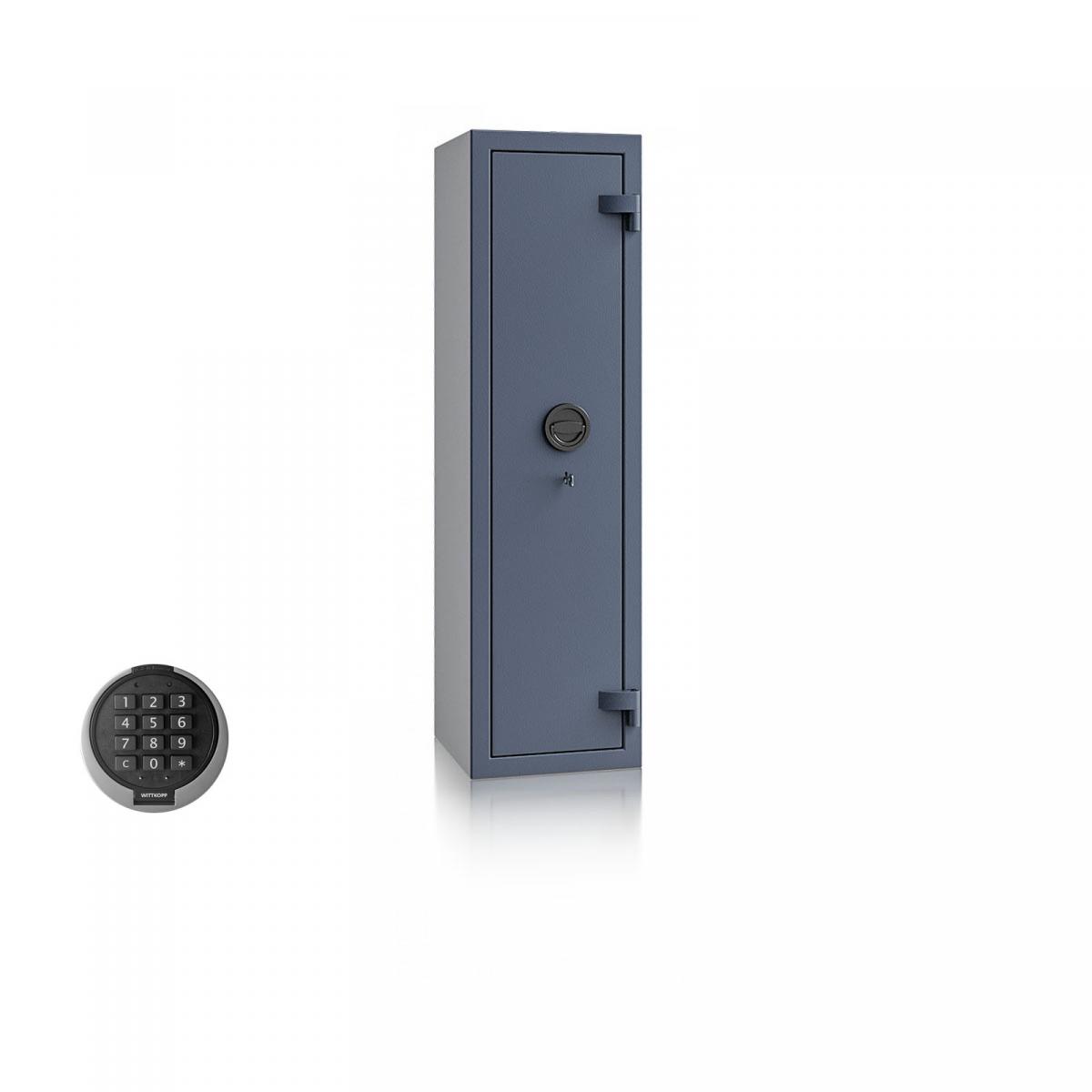 Waffenschrank Luzern WF 1 - 1250x350x350 / 102kg 55645 / Klasse 0 / RAL7024 / PRIMOR 3000 Elektronik / DIN R