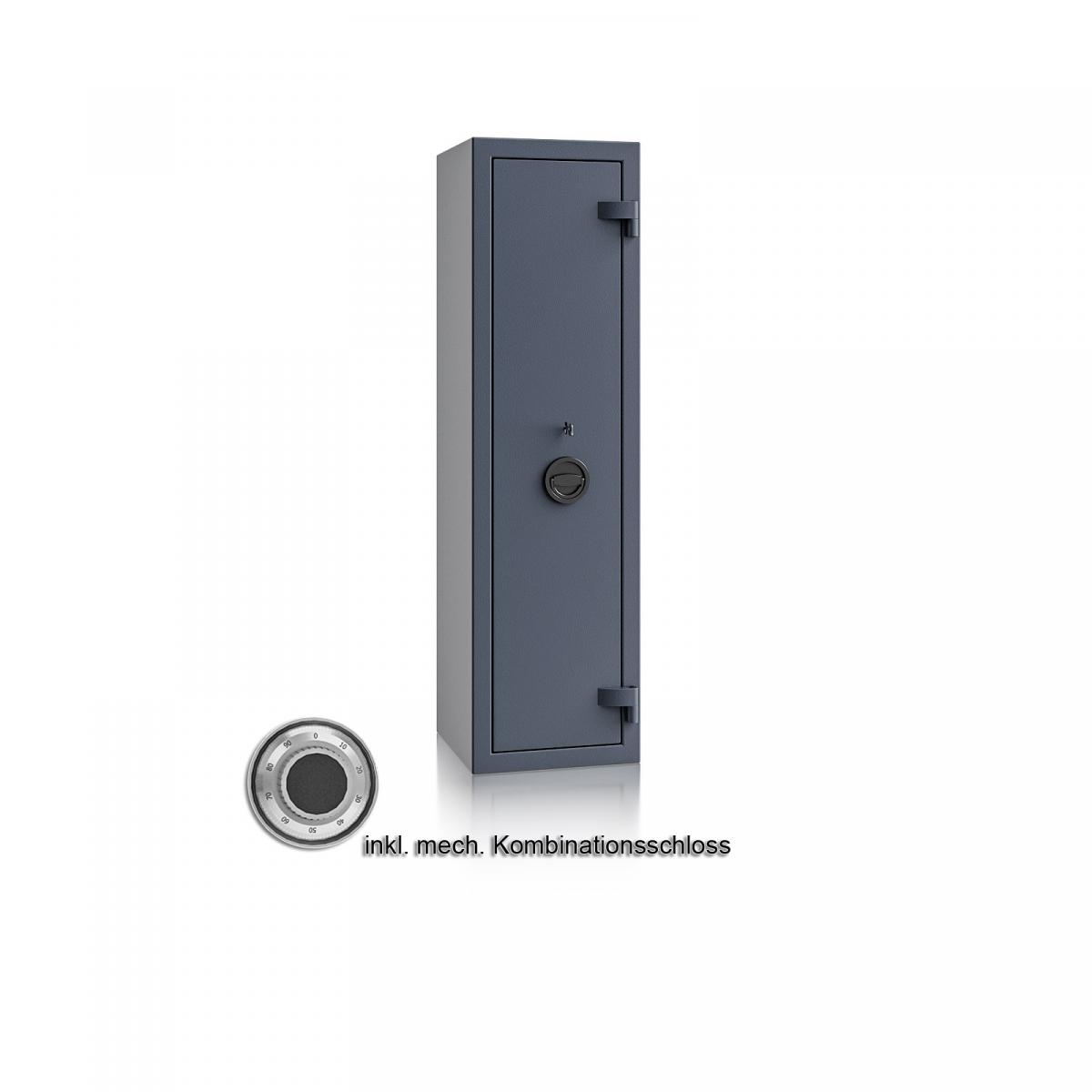 Waffenschrank Luzern WF 1 - 1250x350x350 / 102kg 55645 / Klasse 0 / RAL7024 / mech.ZK / DIN R