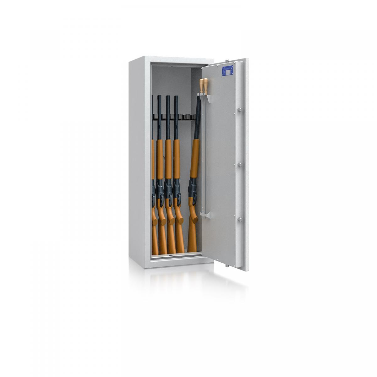 Waffenschrank Luzern WF 2 - 1250x450x350 / 122kg 55646 / Klasse 0 / RAL7035 / Schlüssel / DIN R