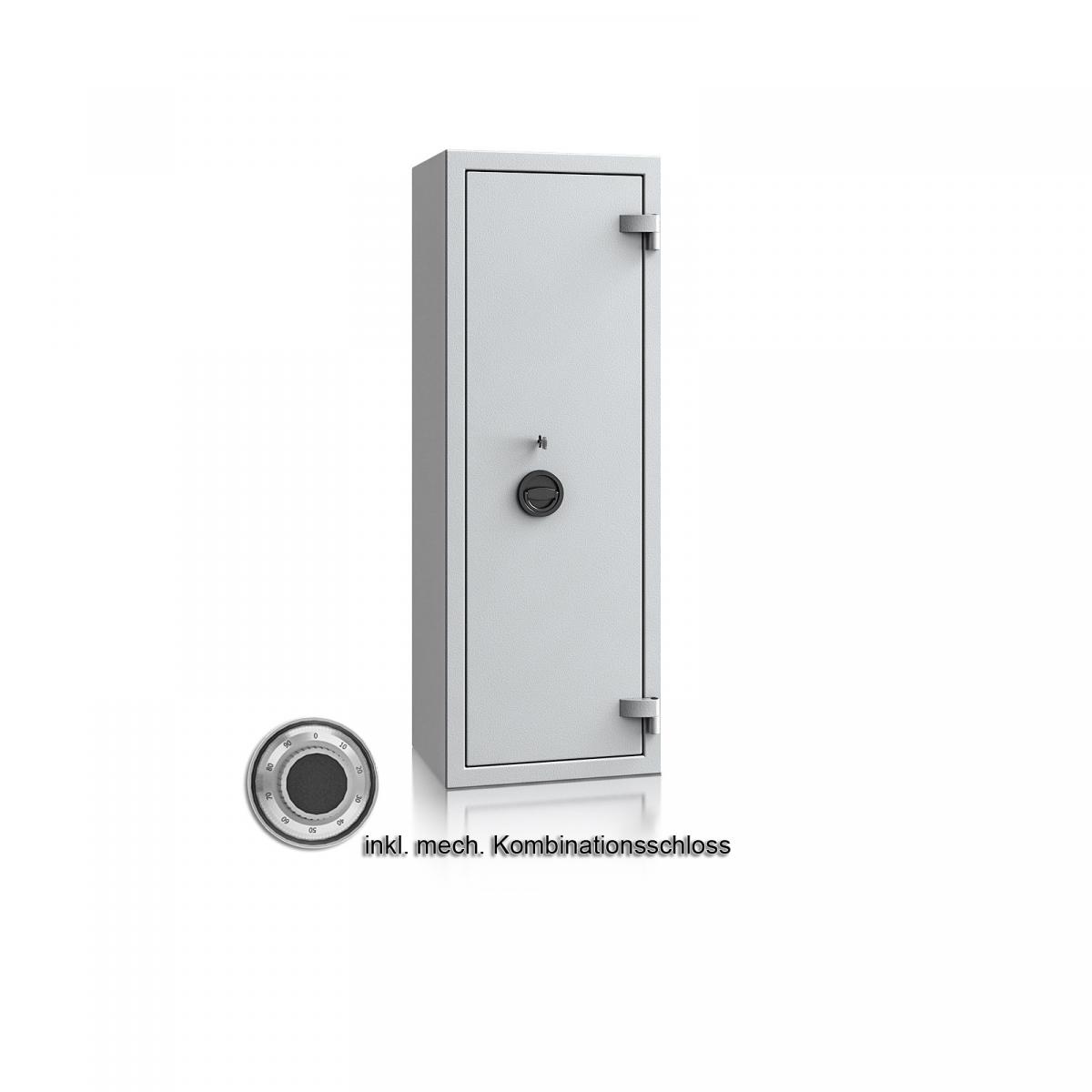 Waffenschrank Luzern WF 2 - 1250x450x350 / 122kg 55646 / Klasse 0 / RAL7035 / mech.ZK / DIN R