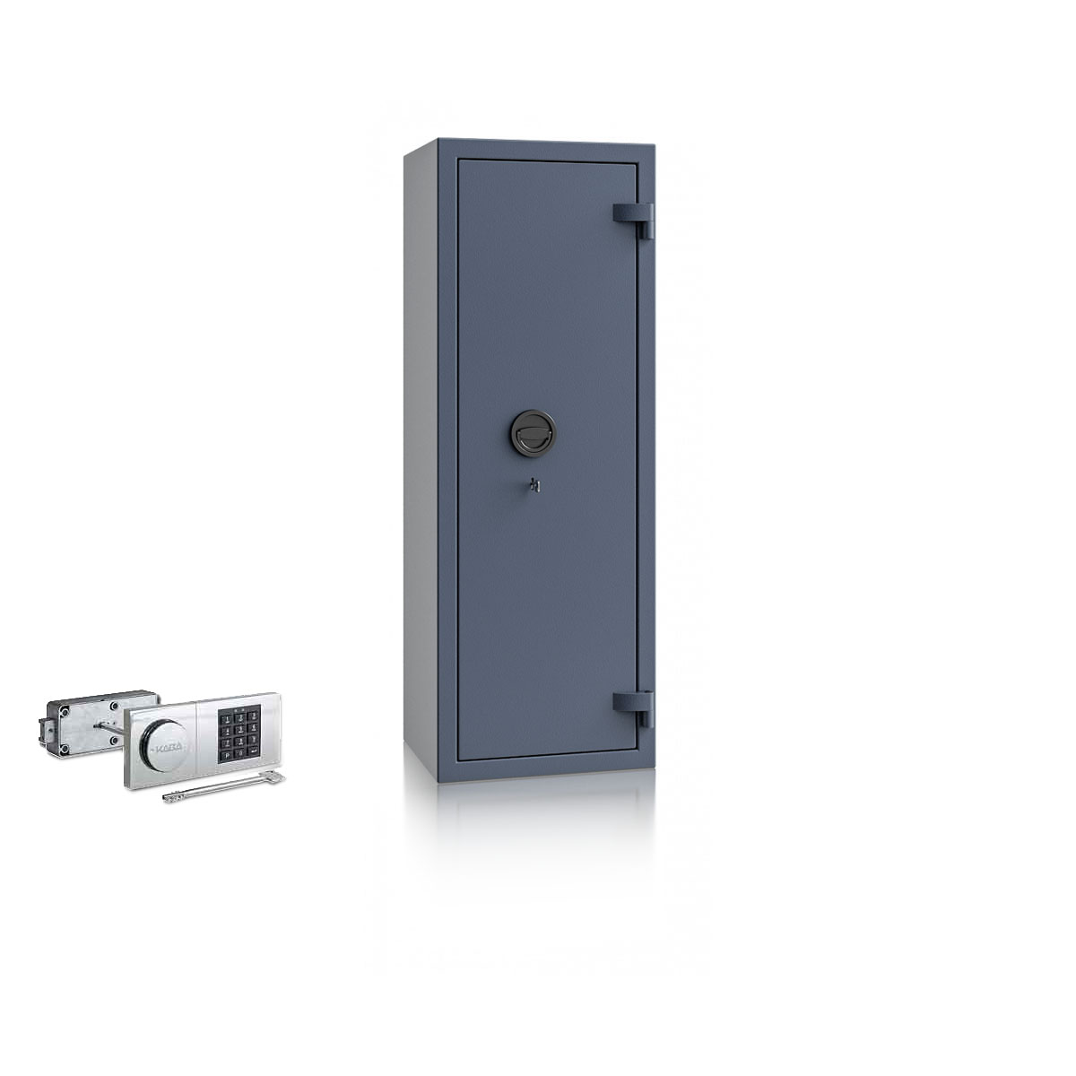 Waffenschrank Luzern WF 2 - 1250x450x350 / 122kg 55646 / Klasse 0 / RAL7024 / Elektr. B90_Rev. / DIN R