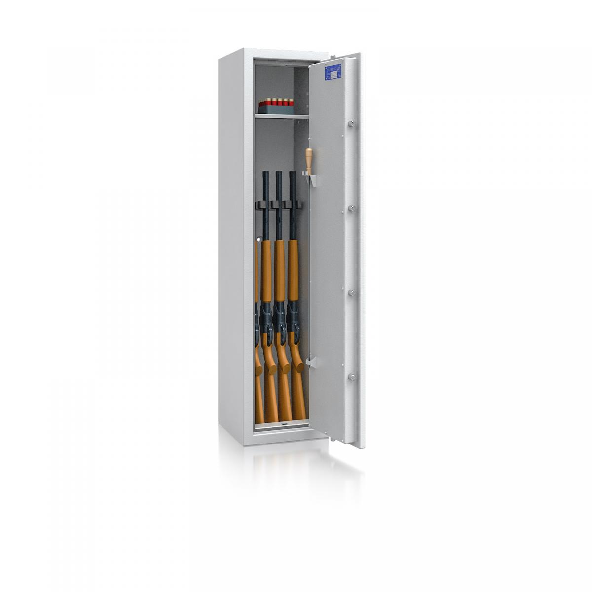 Waffenschrank Luzern WF 3 - 1500x350x350 / 126kg 55647 / Klasse 0 / RAL7035 / Schlüssel / DIN R