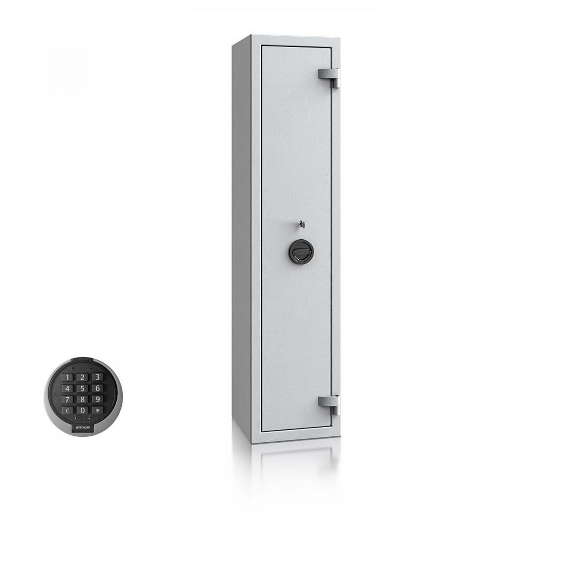Waffenschrank Luzern WF 3 - 1500x350x350 / 126kg 55647 / Klasse 0 / RAL7035 / PRIMOR 3000 Elektronik / DIN R