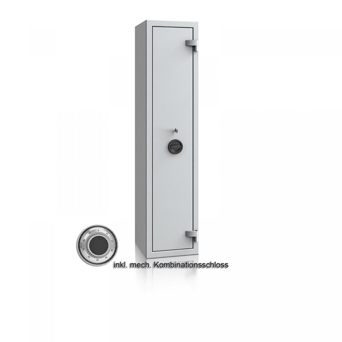 Waffenschrank Luzern WF 3 - 1500x350x350 / 126kg 55647 / Klasse 0 / RAL7035 / mech.ZK / DIN R