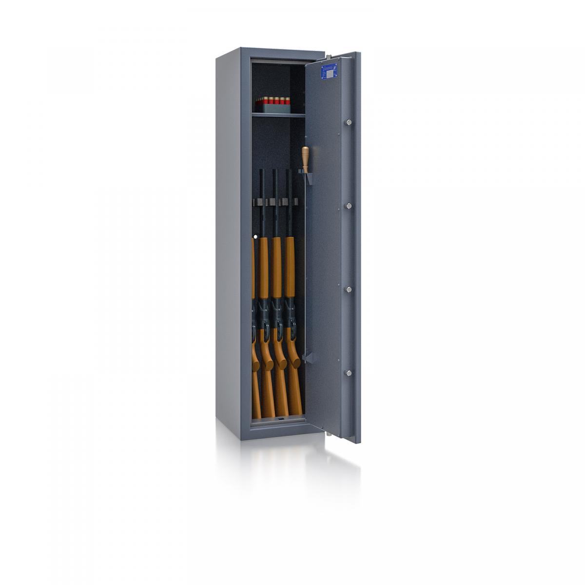 Waffenschrank Luzern WF 3 - 1500x350x350 / 126kg 55647 / Klasse 0 / RAL7024 / Schlüssel / DIN R
