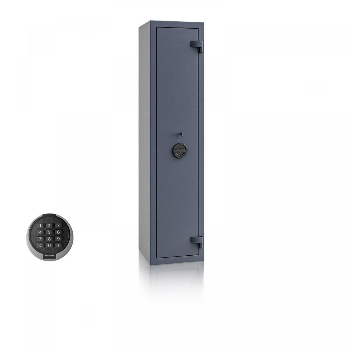 Waffenschrank Luzern WF 3 - 1500x350x350 / 126kg 55647 / Klasse 0 / RAL7024 / PRIMOR 3000 Elektronik / DIN R