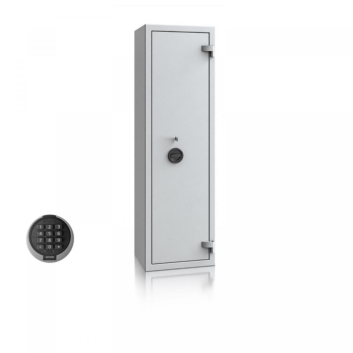 Waffenschrank Luzern WF 4 - 1500x450x350 / 145kg 55648 / Klasse 0 / RAL7035 / PRIMOR 3000 Elektronik / DIN R