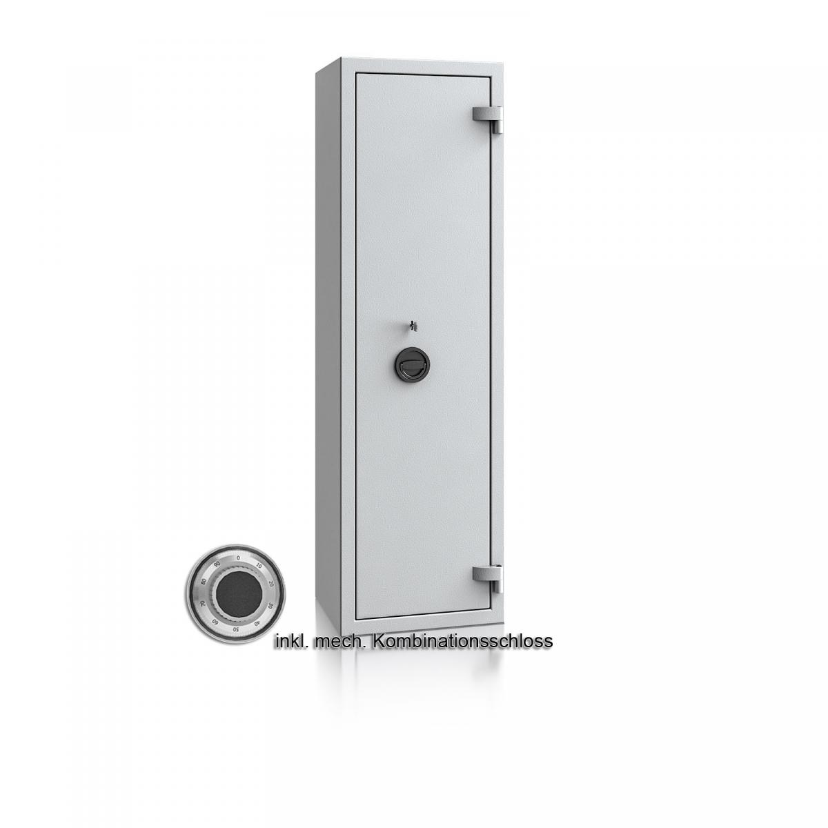 Waffenschrank Luzern WF 4 - 1500x450x350 / 145kg 55648 / Klasse 0 / RAL7035 / mech.ZK / DIN R