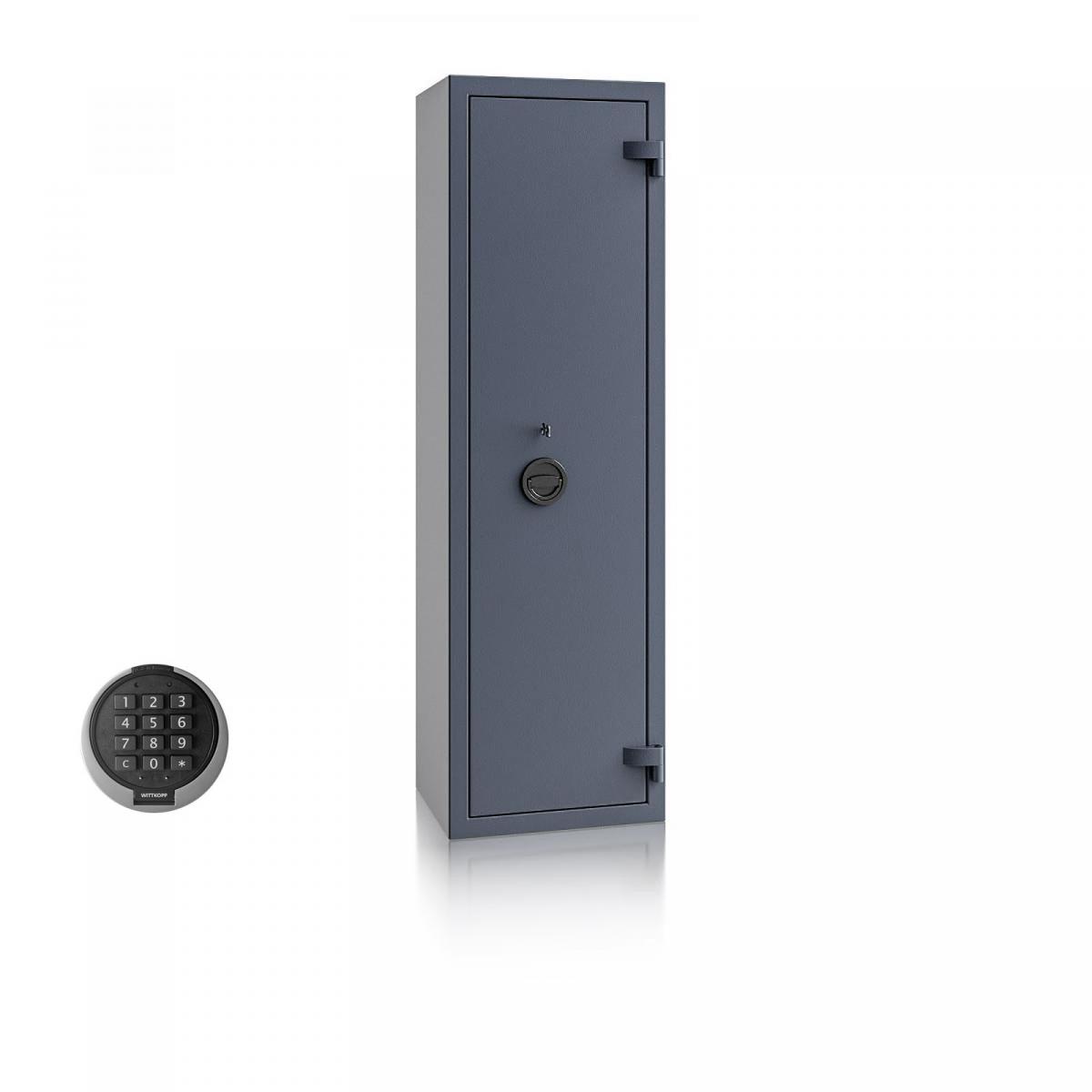 Waffenschrank Luzern WF 4 - 1500x450x350 / 145kg 55648 / Klasse 0 / RAL7024 / PRIMOR 3000 Elektronik / DIN R