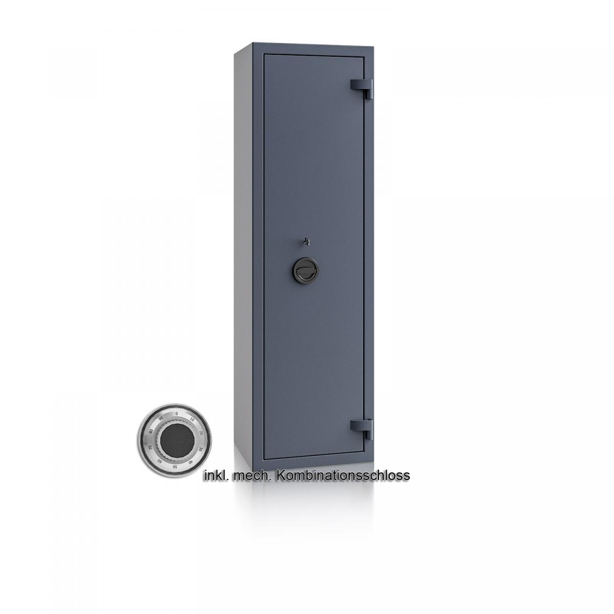 Waffenschrank Luzern WF 4 - 1500x450x350 / 145kg 55648 / Klasse 0 / RAL7024 / mech.ZK / DIN R