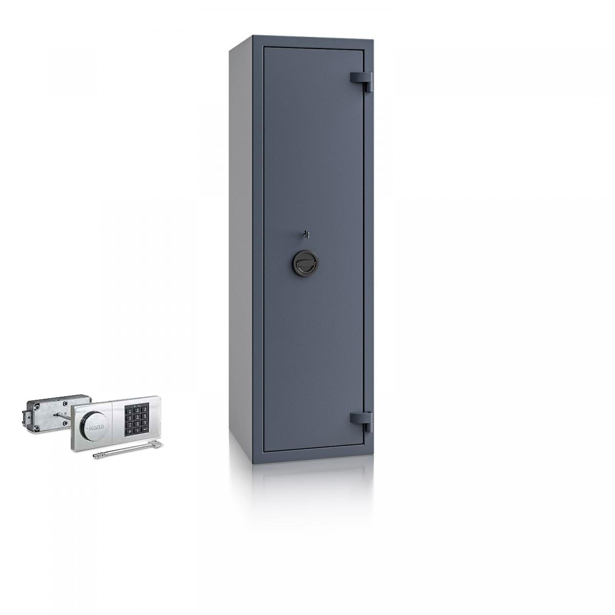 Waffenschrank Luzern WF 5 - 1500x450x450 / 165kg 55649 / Klasse 0 / RAL7024 / Elektr. B90_Rev. / DIN R