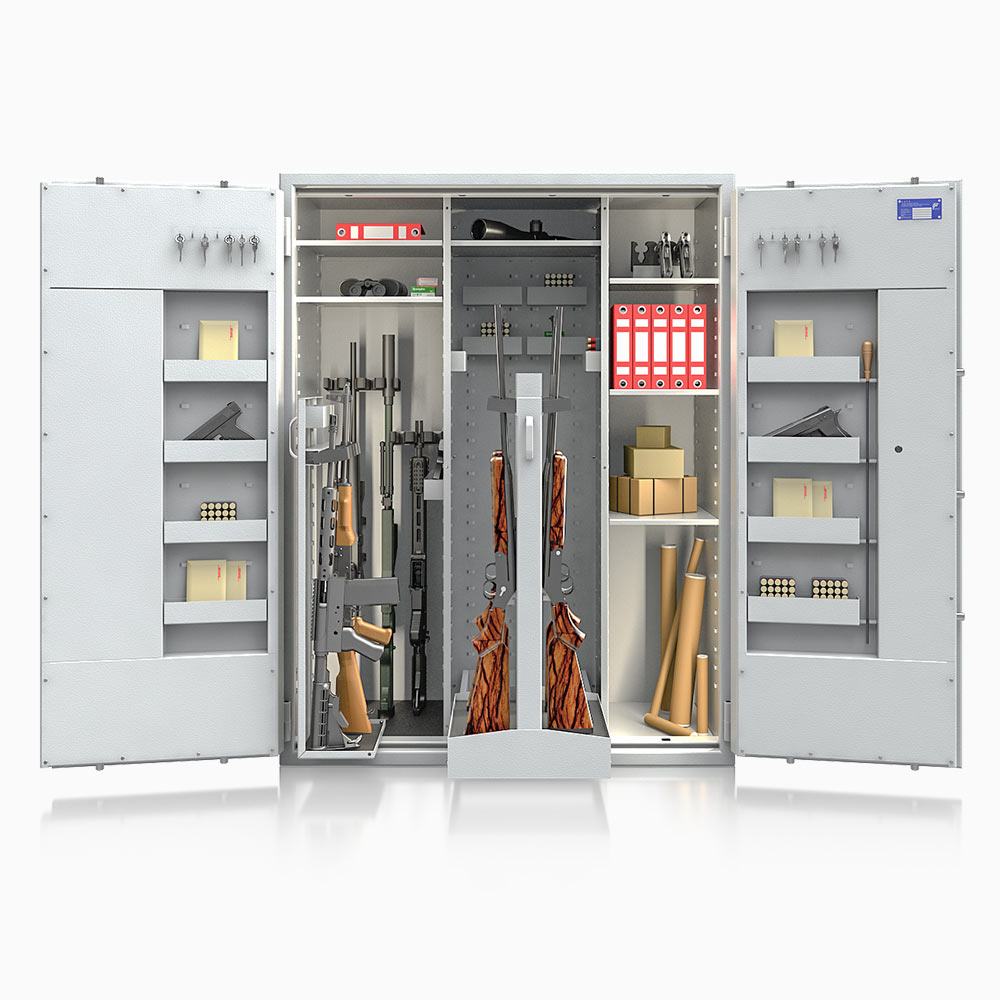 Waffenschrank St. Gallen WF Super Kombi 1500XL-4 (564004.51.04) 460kg/ 27 WH / RAL 7035/ 1550x1190x560