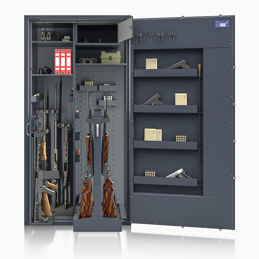 Waffenschrank St. Gallen WF Super Kombi 1800-1 (564005.53.01) 430kg/ 27 WH/ IT / RAL 7024/ 1850x940x560