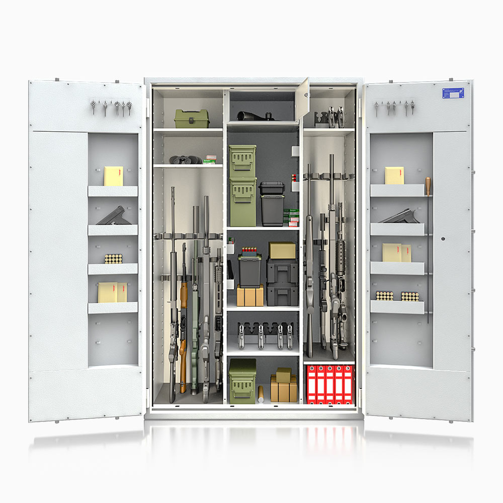 Waffenschrank St. Gallen WF Super Kombi 1800XL-3 (564006.51.03) 500kg/ 31 WH/ IT / RAL 7035/ 1850x1190x560