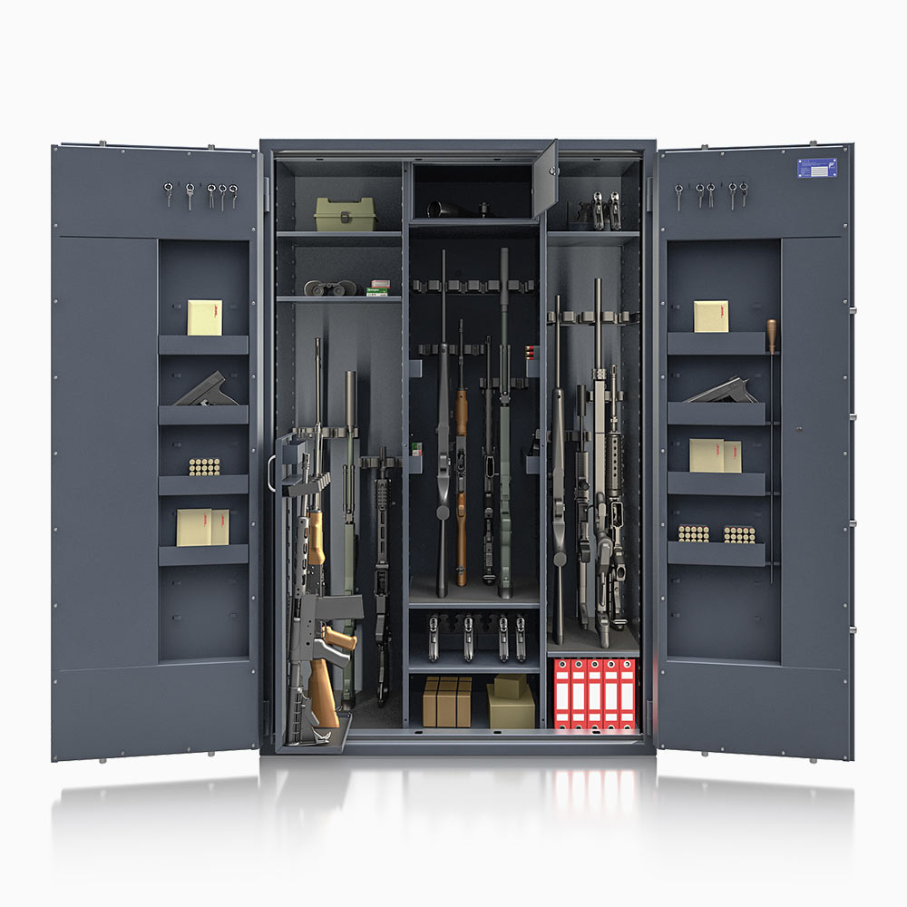 Waffenschrank St. Gallen WF Super Kombi 1800XL-5 (564006.53.05) 505kg/ 37 WH/ IT / RAL 7024/ 1850x1190x560