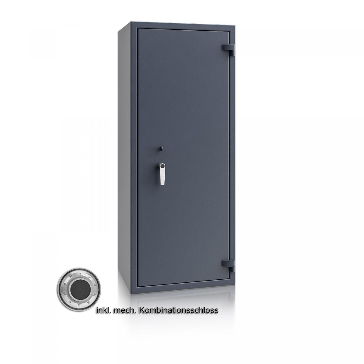 Waffenschrank St. Gallen WF MAX Kombi 3 - 1600x655x500 / 247kg 56469 / Klasse I / RAL7024 / mech.ZK / DIN R / mit Trennw.