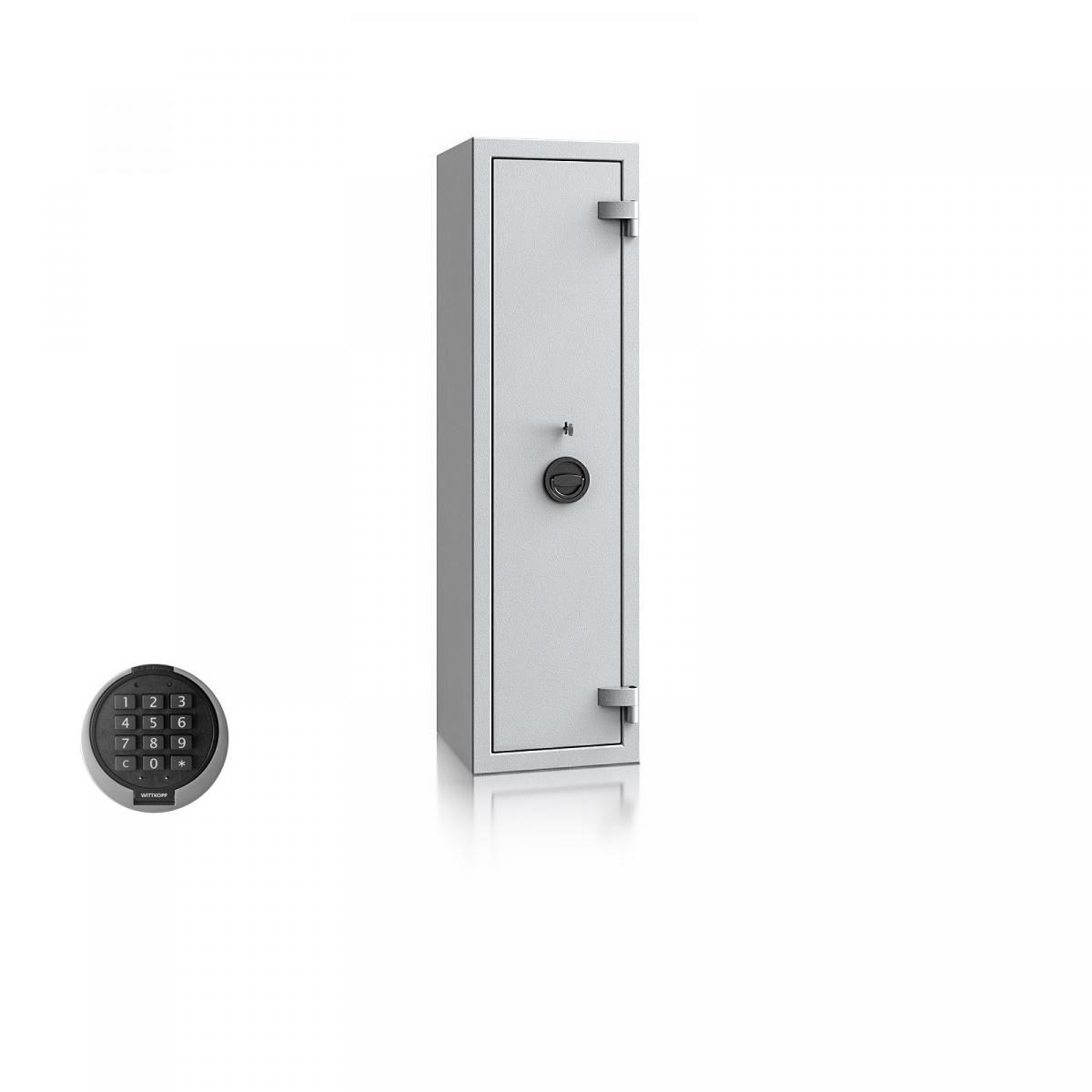 Waffenschrank St. Gallen WF 1 - 1250x350x350 / 109kg 56470 / Klasse I / RAL7035 / PRIMOR 3000 Elektronik / DIN R