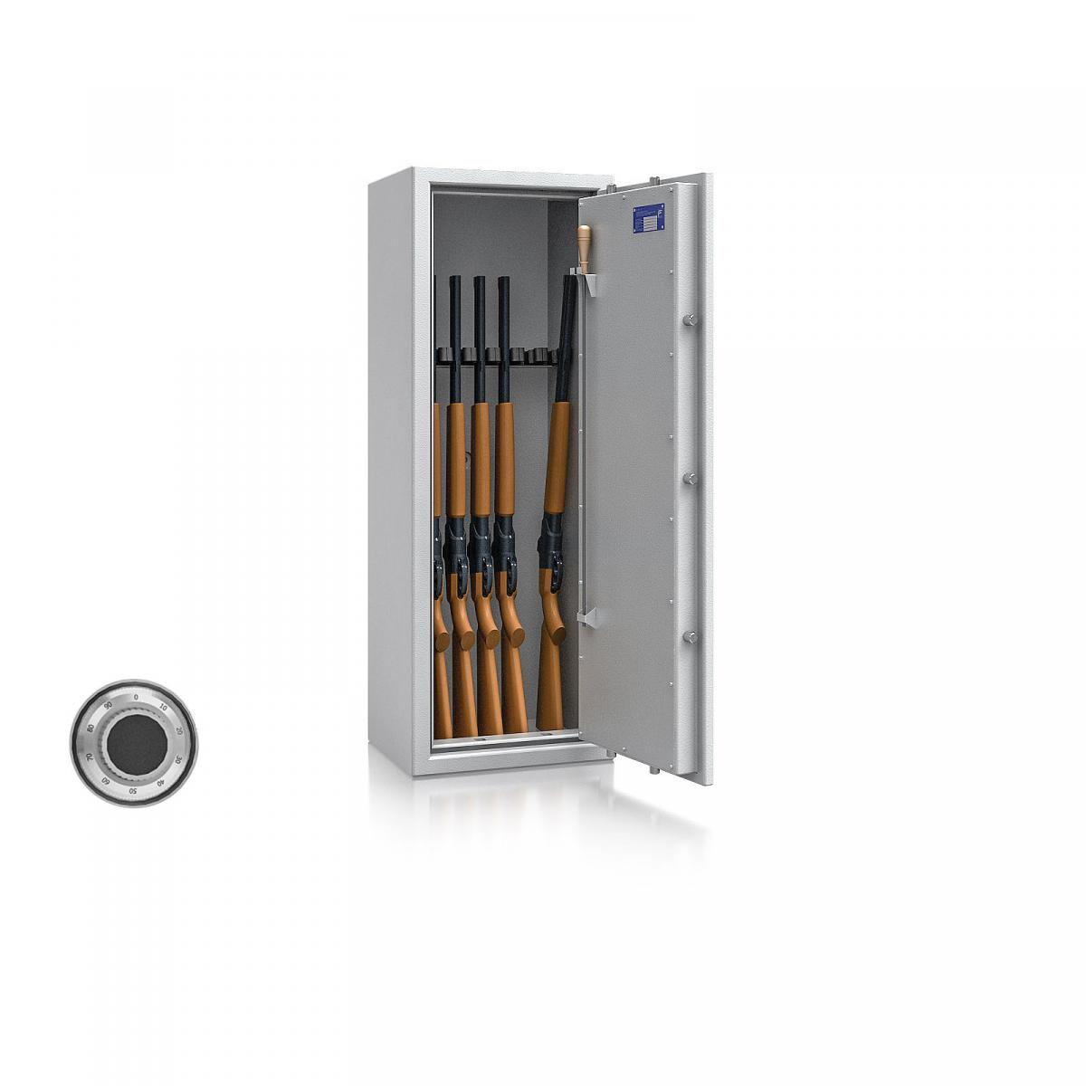 Waffenschrank St. Gallen WF 2 - 1250x450x350 / 109kg 56471 / Klasse I / RAL7035 / mech.ZK / DIN R