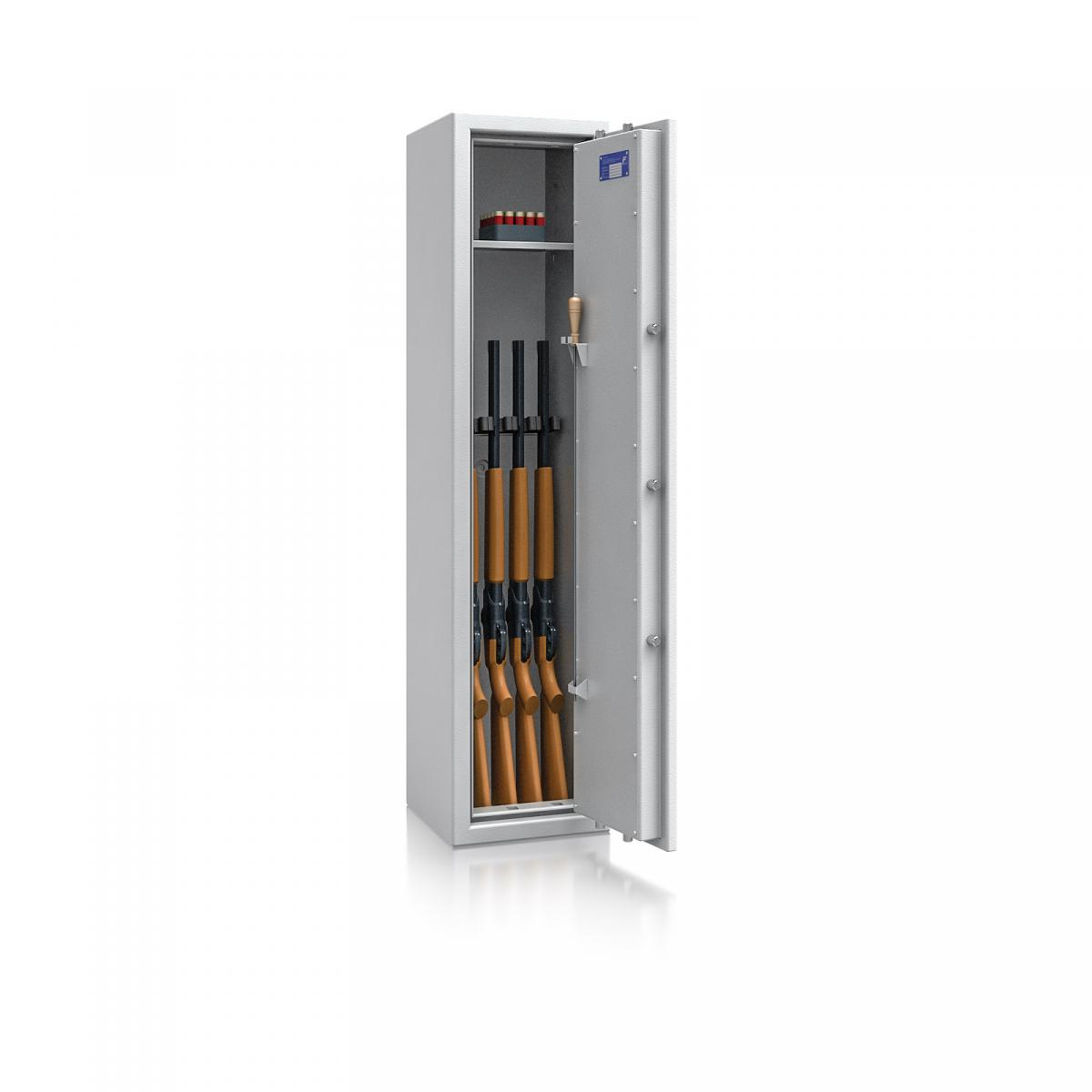 Waffenschrank St. Gallen WF 3 - 1500x350x350 / 131kg 56472 / Klasse I / RAL7035 / Elektr. Business / DIN R