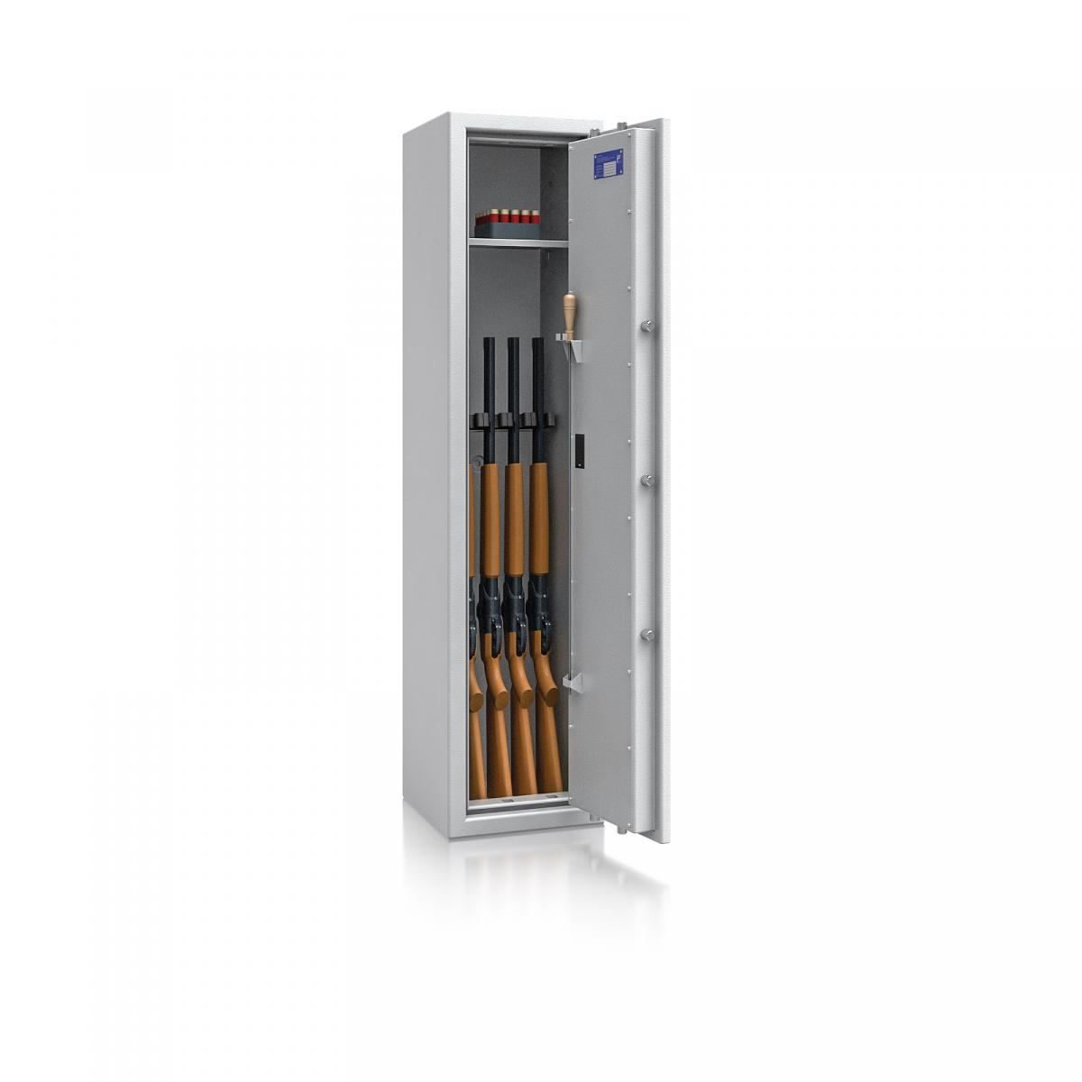 Waffenschrank St. Gallen WF 3 - 1500x350x350 / 131kg 56472 / Klasse I / RAL7035 / Elektr. Basic / DIN R