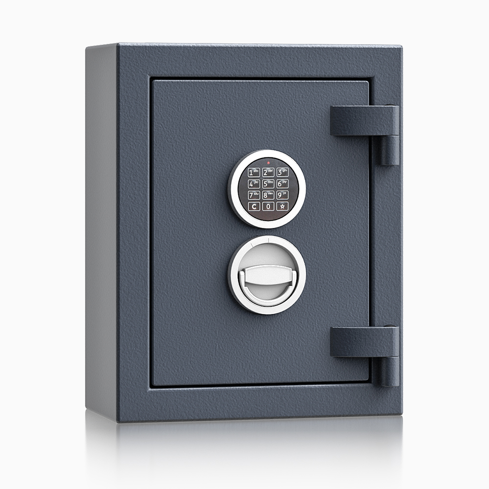 Kurzwaffenschrank - safe4gun 1 - 440x330x165 / 30kg 593100 / Klasse 1 ECB•S / RAL7024 / Elektr. Business / DIN R