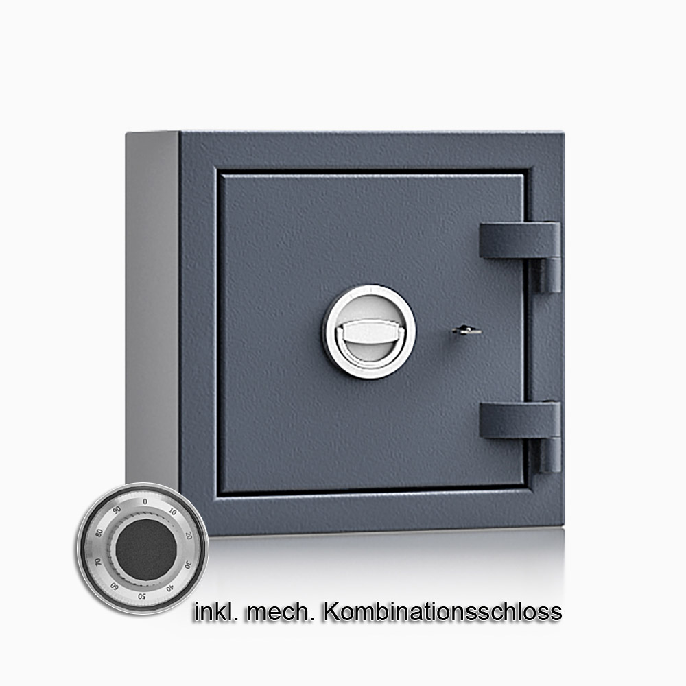 Kurzwaffenschrank - safe4gun 2 - 400x400x270 / 39kg 593101 / Klasse 1 ECB•S / RAL7024 / mech.ZK / DIN R