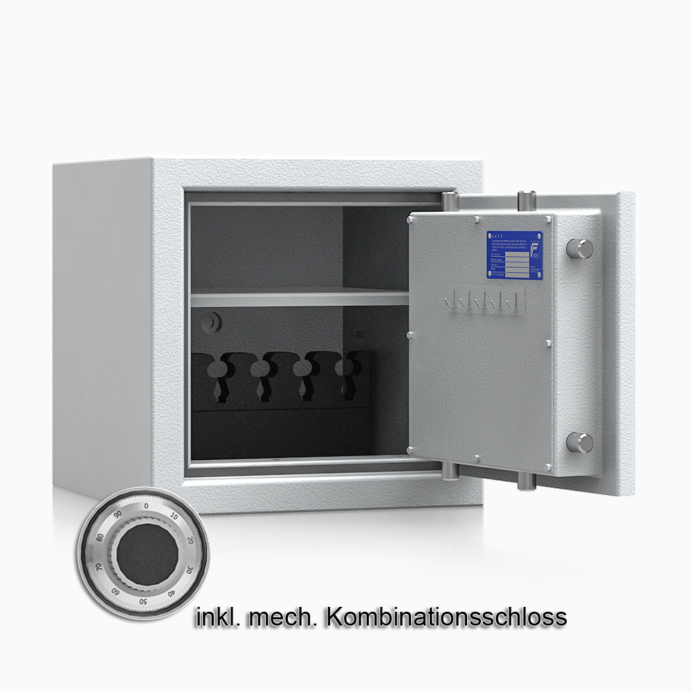 Kurzwaffenschrank - safe4gun 3 - 400x420x420 / 55kg 593102 / Klasse 1 ECB•S / RAL7035 / mech.ZK / DIN R