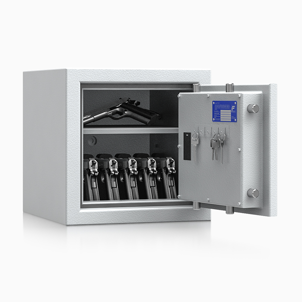 Kurzwaffenschrank - safe4gun 3 - 400x420x420 / 55kg 593102 / Klasse 1 ECB•S / RAL7035 / Elektr. Basic / DIN R