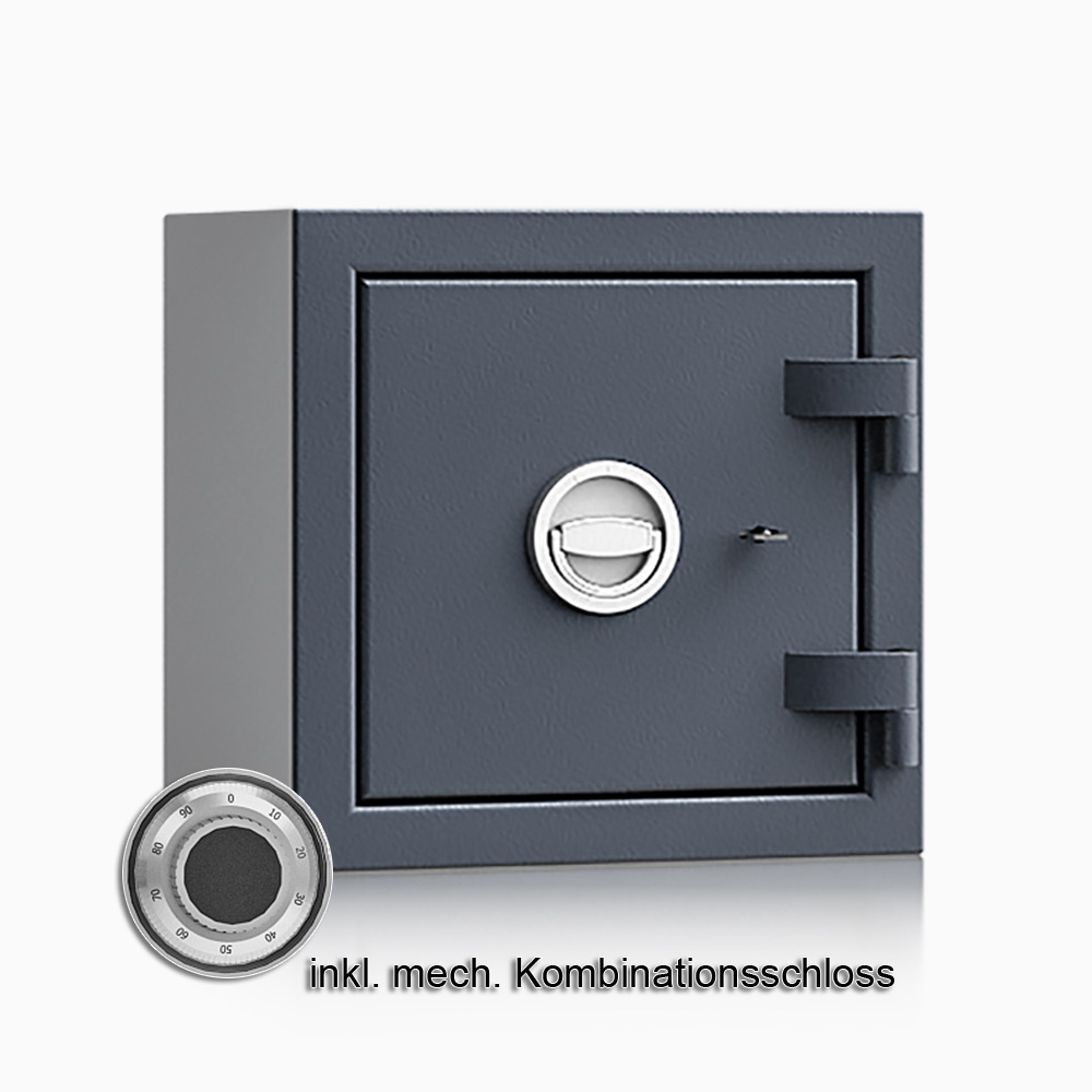 Kurzwaffenschrank - safe4gun 3 - 400x420x420 / 55kg 593102 / Klasse 1 ECB•S / RAL7024 / mech.ZK / DIN R