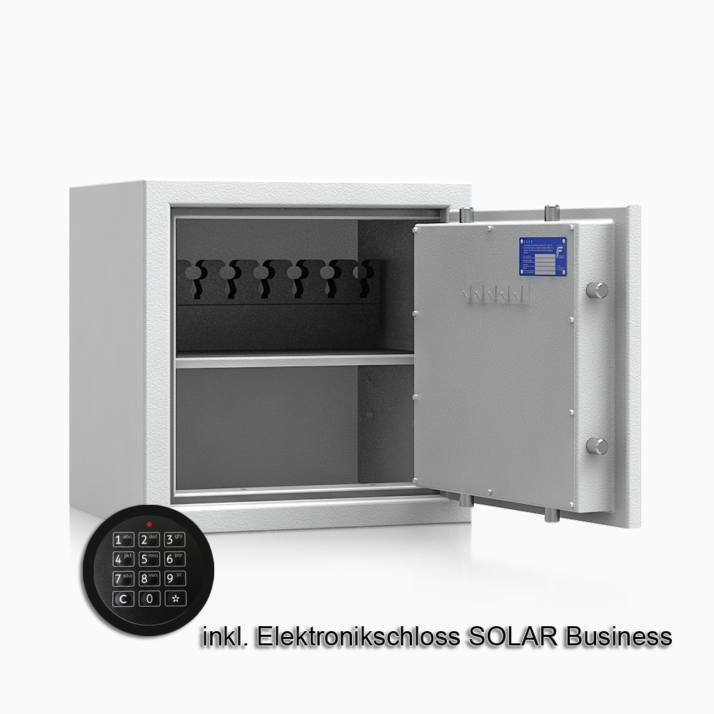 Kurzwaffenschrank - safe4gun 4 - 500x500x420 71kg 593103 / Klasse 1 ECB•S / RAL7035 / Elektr. Business / DIN R