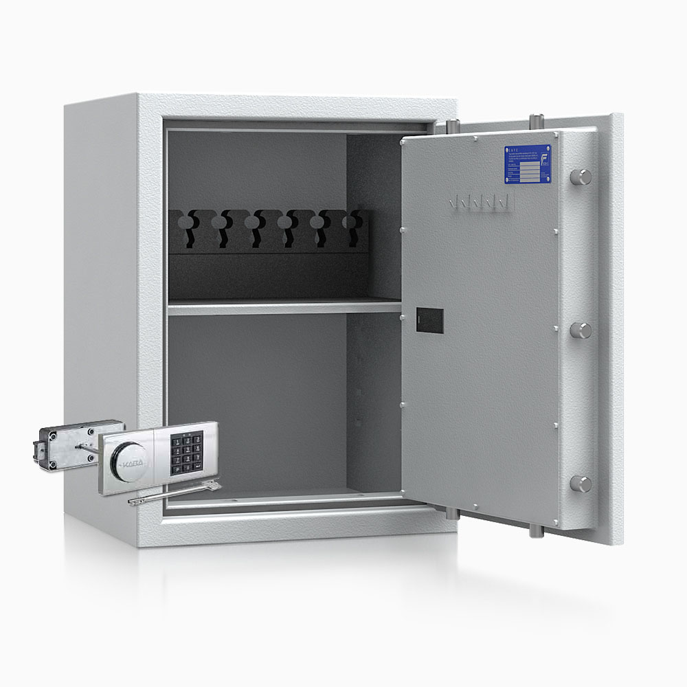Kurzwaffenschrank - safe4gun 5 - 650x500x420 85kg 593104 / Klasse 1 ECB•S / RAL7035 / B90/Rev. / DIN R