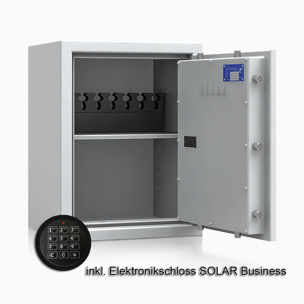 Kurzwaffenschrank - safe4gun 5 - 650x500x420 85kg 593104 / Klasse 1 ECB•S / RAL7035 / Elektr. Business / DIN R