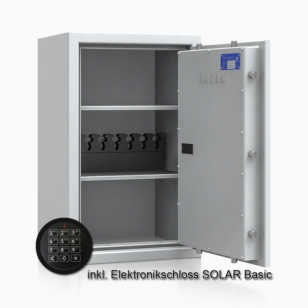 Kurzwaffenschrank - safe4gun 6 - 800x500x420 100kg 593105 / Klasse 1 ECB•S / RAL7035 / Elektr. Basic / DIN R