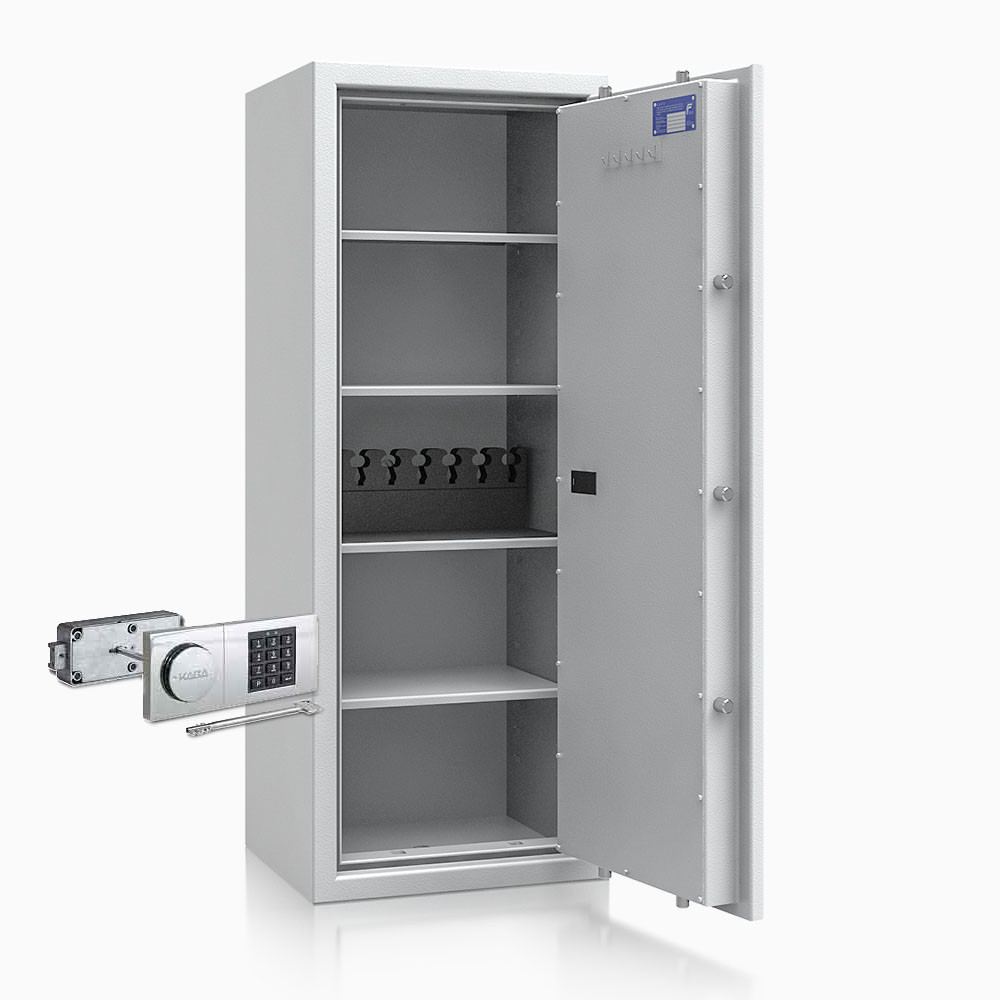 Kurzwaffenschrank - safe4gun 9 - 1300x500x420 150kg 593108 / Klasse 1 ECB•S / RAL7035 / B90/Rev. / DIN R