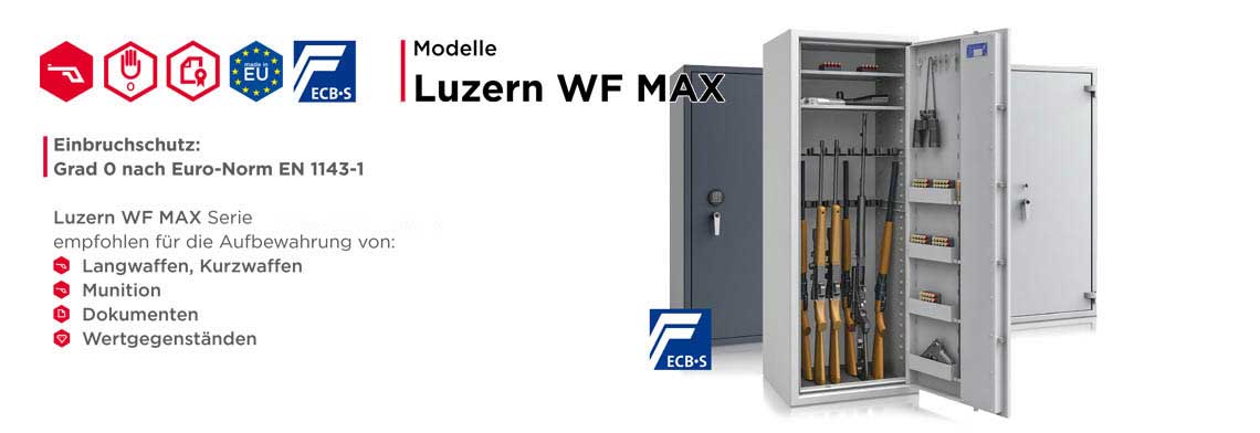 Waffenschrank Luzern WF MAX Klasse 0 nach EN 1143-1 ECB•S