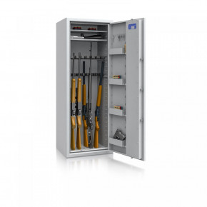 Waffenschrank Luzern WF MAX 1 - 1500x550x450 / 175kg 55631 / Klasse 0 / RAL7035 / PRIMOR 3000 Elektronik / DIN R / ohne Trennw.