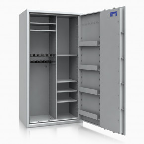 Waffenschrank Luzern WF MAX Kombi 4 - 1600x850x500 / 293kg 55636 / Klasse 0 / RAL7035 / mech.ZK / DIN R / mit Trennw.