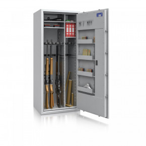 Waffenschrank St. Gallen WF MAX Kombi 3 - 1600x655x500 / 247kg 56469 / Klasse I / RAL7035 / DIN R / mit Trennw. / Elektronik STELLAR  Basic